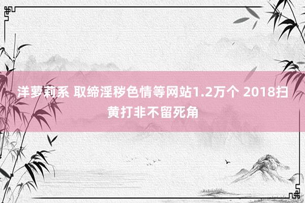 洋萝莉系 取缔淫秽色情等网站1.2万个 2018扫黄打非不留死角