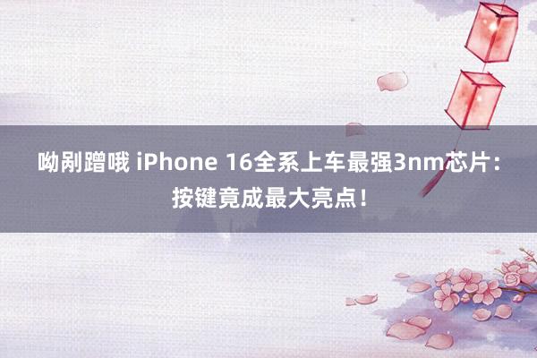 呦剐蹭哦 iPhone 16全系上车最强3nm芯片：按键竟成最大亮点！