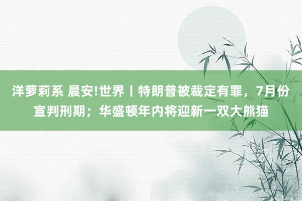 洋萝莉系 晨安!世界丨特朗普被裁定有罪，7月份宣判刑期；华盛顿年内将迎新一双大熊猫