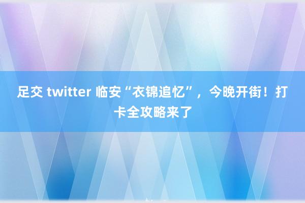 足交 twitter 临安“衣锦追忆”，今晚开街！打卡全攻略来了