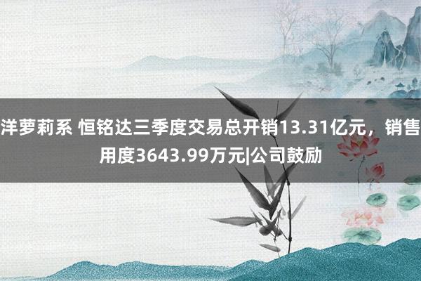 洋萝莉系 恒铭达三季度交易总开销13.31亿元，销售用度3643.99万元|公司鼓励