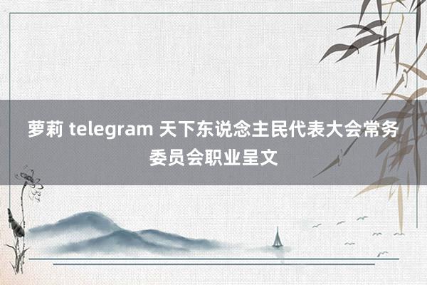 萝莉 telegram 天下东说念主民代表大会常务委员会职业呈文