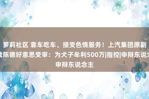 萝莉社区 靠车吃车、接受色情服务！上汽集团原副总裁陈德好意思受审：为犬子牟利500万|指控|申辩东说念主